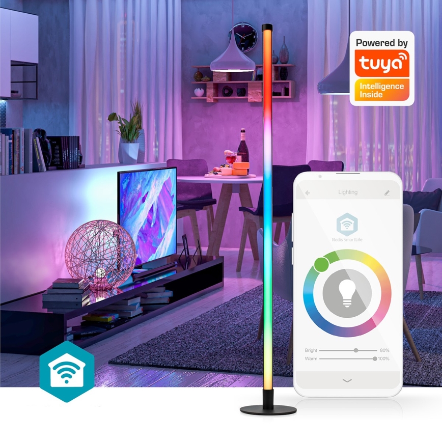 LED RGBIC Lampa podłogowa ściemnialna Smartlife LED/10W/230V 100,5 cm 2700-6500K Wi-Fi Tuya + zdalne sterowanie