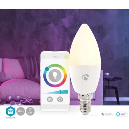 LED RGB Ściemniana żarówka Smartlife E14/4,9W/230V Wi-Fi 2700-6500K