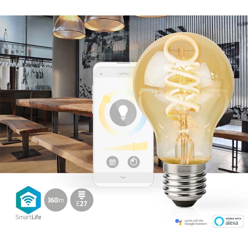 Ściemnialna żarówka LED A60 E27/4,9W/230V Wi-Fi 1800-6500K