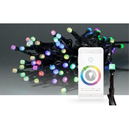 LED RGB zewnętrzny łańcuch świetlny 42xLED/8 funkcji 8 m IP65 Wi-Fi Tuya