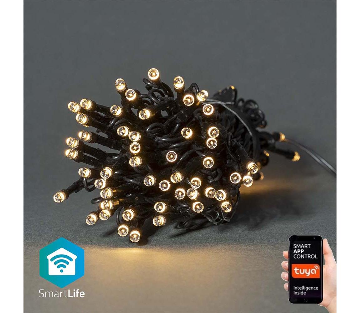 WIFILX01W50 - LED Łańcuch bożonarodzeniowy 50xLED/8 funkcji10m IP65 Wi-Fi Tuya ciepła biel