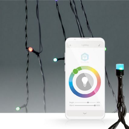 Kurtyna świetlna LED RGB 240 diod LED / 11 funkcji, 8 m, IP65, Wi‑Fi Tuya