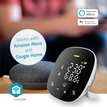 Inteligentny monitor jakości powietrza z LED wyświetlaczem SmartLife Wi-Fi