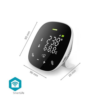 Inteligentny monitor jakości powietrza z LED wyświetlaczem SmartLife Wi-Fi