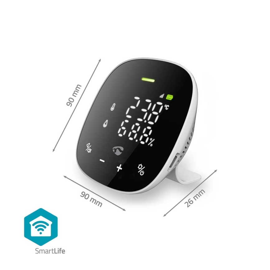 Inteligentny monitor jakości powietrza z LED wyświetlaczem SmartLife Wi-Fi
