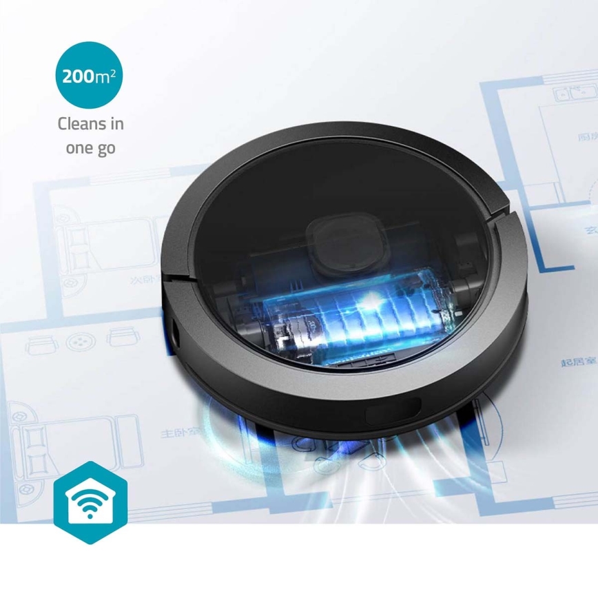 Inteligentny robot sprzątający z mopem SmartLife 5200 mAh Wi-Fi Tuya czarny + zdalne sterowanie