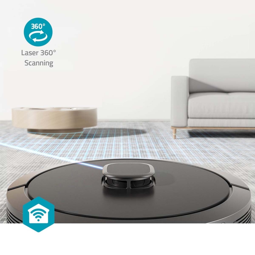 Inteligentny robot sprzątający z mopem SmartLife 5200 mAh Wi-Fi Tuya czarny + zdalne sterowanie