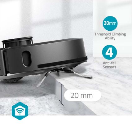 Inteligentny robot sprzątający z mopem SmartLife 5200 mAh Wi-Fi Tuya czarny + zdalne sterowanie