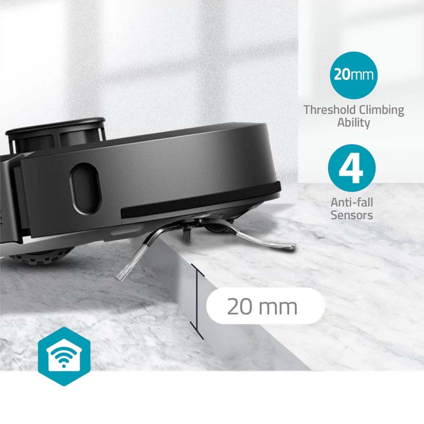 Inteligentny robot sprzątający z mopem SmartLife 5200 mAh Wi-Fi Tuya czarny + zdalne sterowanie