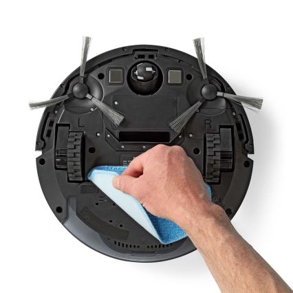 Inteligentny robot sprzątający z mopem 28W/2500 mAh Wi-Fi czarny + zdalne sterowanie
