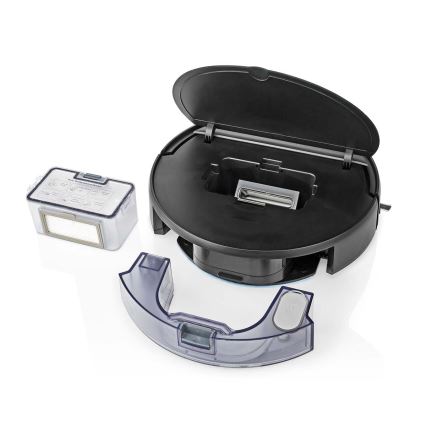 Inteligentny robot sprzątający z mopem 28W/2500 mAh Wi-Fi czarny + zdalne sterowanie