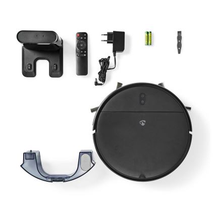 Inteligentny robot sprzątający z mopem 28W/2500 mAh Wi-Fi czarny + zdalne sterowanie