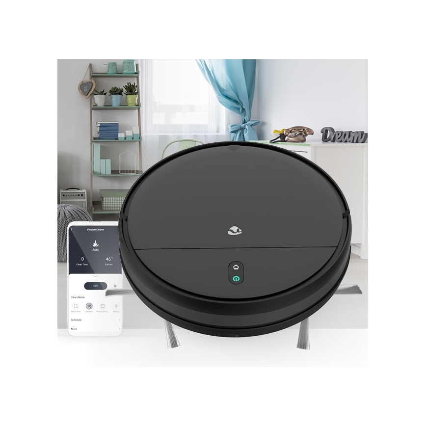 Inteligentny robot sprzątający z mopem 28W/2500 mAh Wi-Fi czarny + zdalne sterowanie