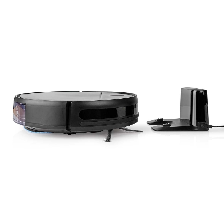 Inteligentny robot sprzątający z mopem 28W/2500 mAh Wi-Fi czarny + zdalne sterowanie