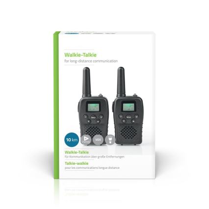 SET 2x Walkie-talkie z oświetleniem LED 3xAAA zasieg 10 km