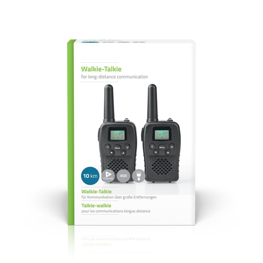 SET 2x Walkie-talkie z oświetleniem LED 3xAAA zasieg 10 km