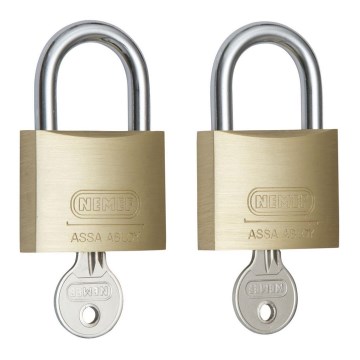 Nemef - ZESTAW 2x Kłódka 40 mm mosiądz