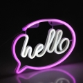 Neonowa dekoracja ścienna LED HELLO LED/3W/3xAA USB różowa