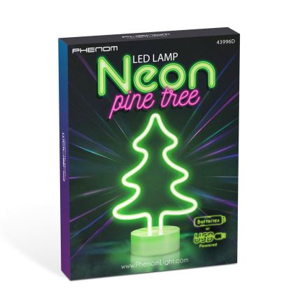 Neonowa dekoracja stołowa LED/2W/3xAA USB drzewo