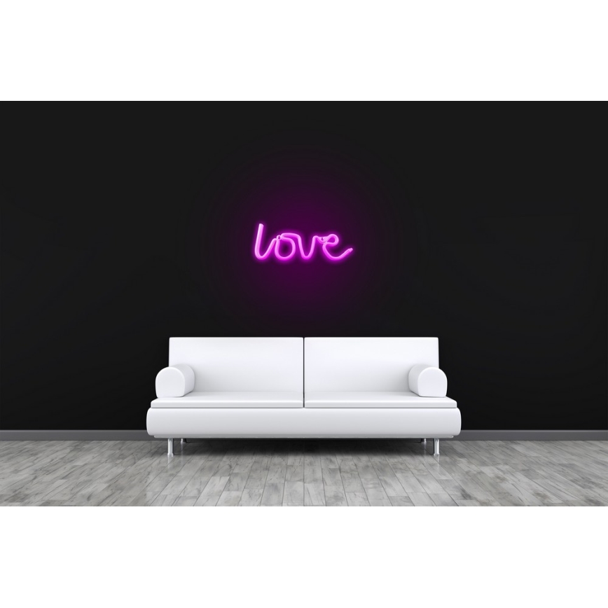 Neonowy dekoracyjny napis LOVE 2xAA
