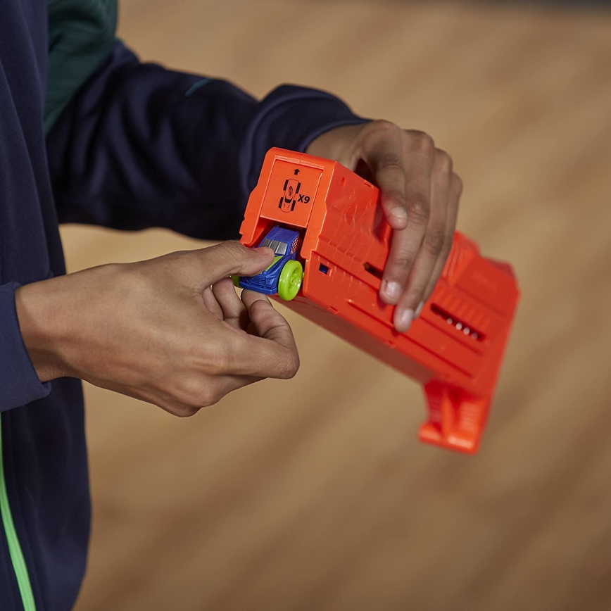 Nerf - Dziecięcy pistolet Nitro MotoFury Rapid Rally + 9 samochodzików