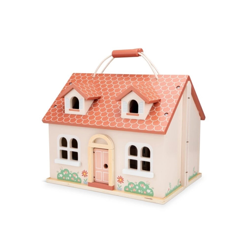New Classic Toys - Drewniany domek dla lalek czerwony