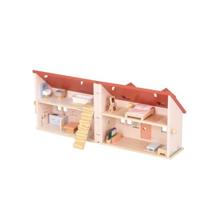 New Classic Toys - Drewniany domek dla lalek czerwony