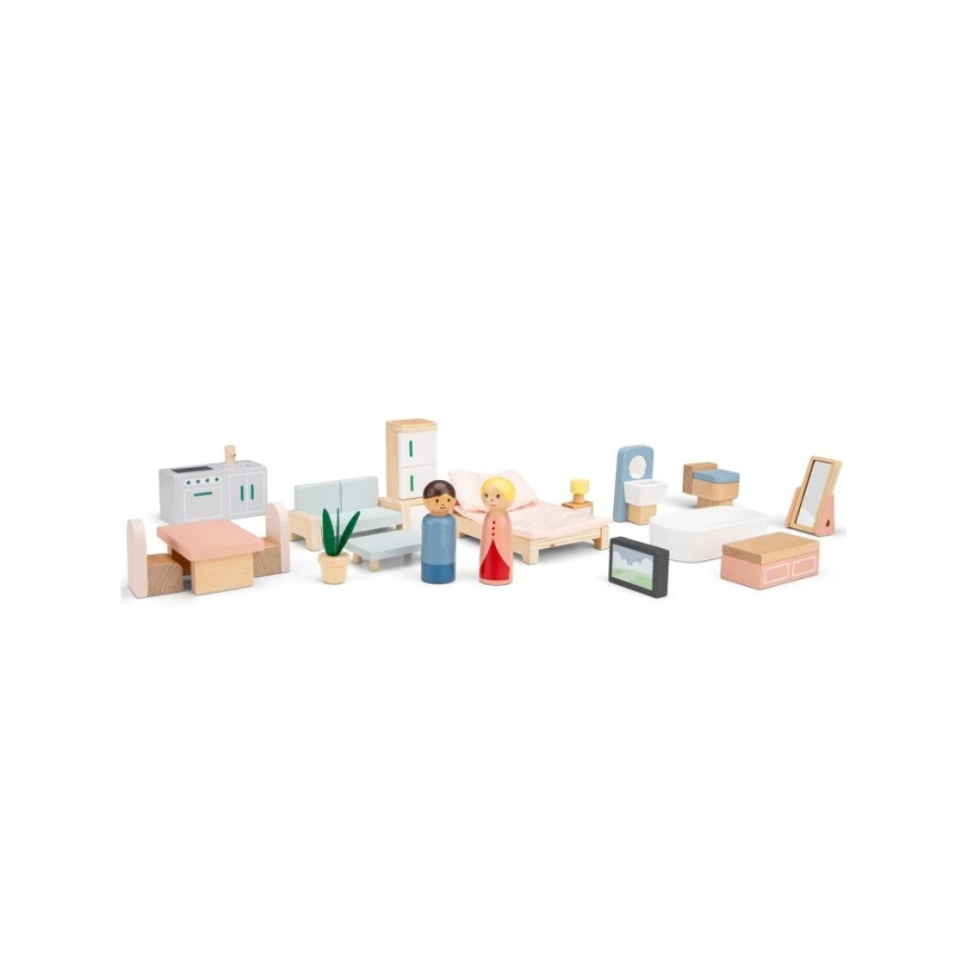 New Classic Toys - Drewniany domek dla lalek czerwony