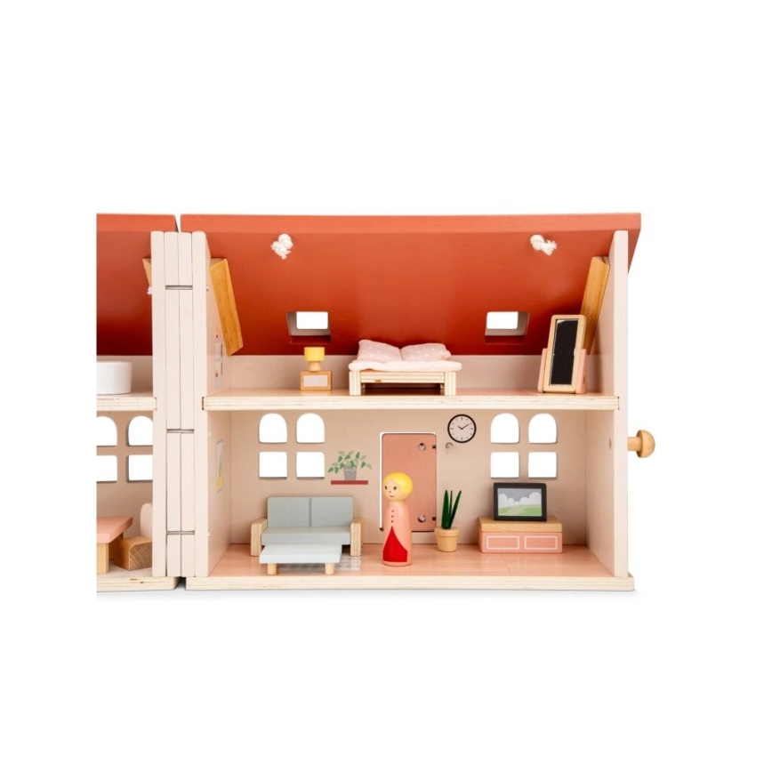 New Classic Toys - Drewniany domek dla lalek czerwony