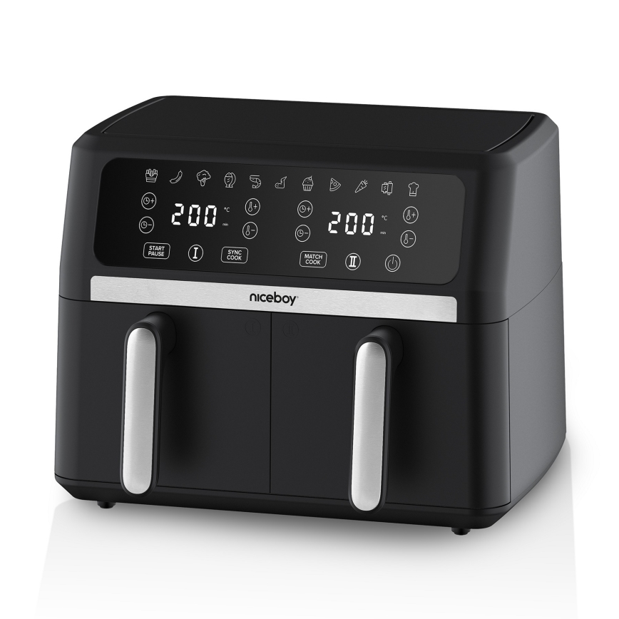 Niceboy AirFryer DUO - Podwójna frytkownica beztłuszczowa 9 l 2400W/230V