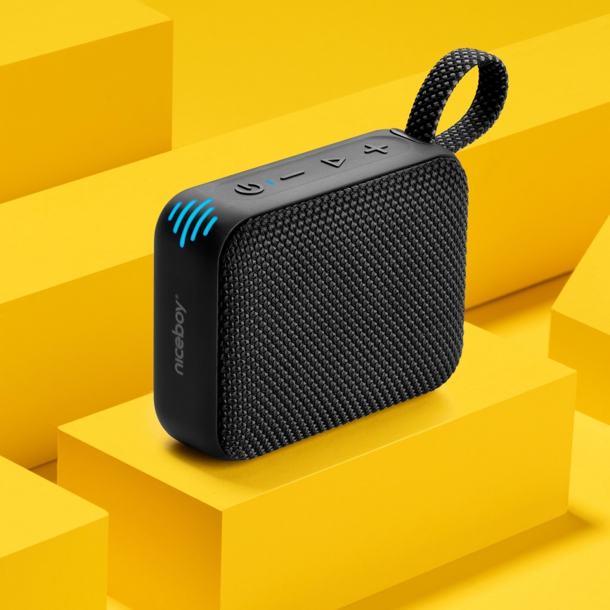 Niceboy Atom 4 - LED Głośnik bezprzewodowy z mikrofonem 6W/1000 mAh IP67 czarny