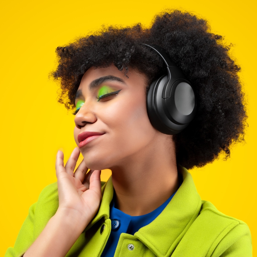 Niceboy Aura 5 ANC - Słuchawki bezprzewodowe z mikrofonem i ANC, czarne