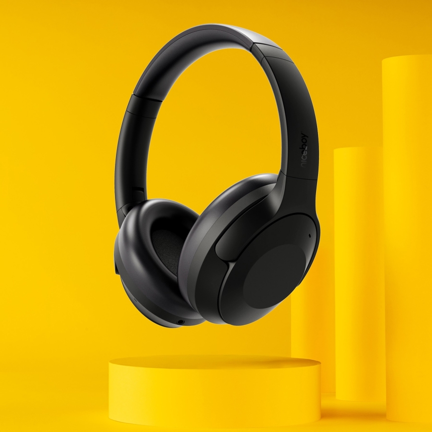 Niceboy Aura 5 ANC - Słuchawki bezprzewodowe z mikrofonem i ANC, czarne