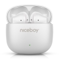 Niceboy Beans 4 POP - Słuchawki bezprzewodowe 200 mAh + 2x 30 mAh IPX4 biały