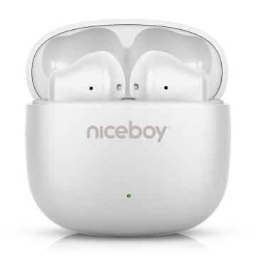 Niceboy Beans 4 POP - Słuchawki bezprzewodowe 200 mAh + 2x 30 mAh IPX4 biały