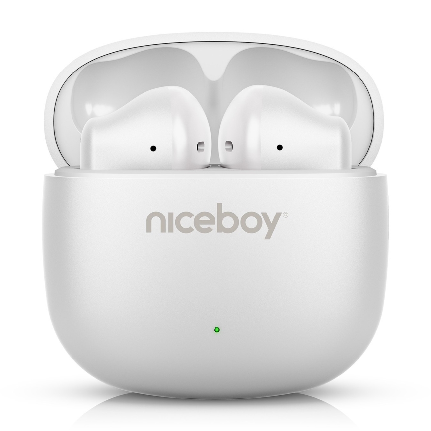 Niceboy Beans 4 POP - Słuchawki bezprzewodowe 200 mAh + 2x 30 mAh IPX4 biały