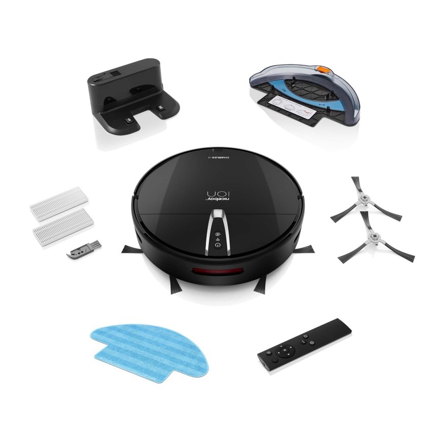 Niceboy ION Charles i4 - Inteligentny robot sprzątający 2w1 4400 mAh Wi-Fi czarny + Pilot zdalnego sterowania