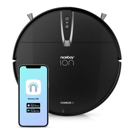 Niceboy ION Charles i4 - Inteligentny robot sprzątający 2w1 4400 mAh Wi-Fi czarny + Pilot zdalnego sterowania