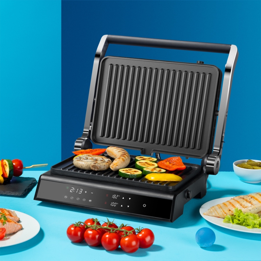 Niceboy ION Grillmaster - Grill elektryczny 2000W/230V czarny/matowy chrom