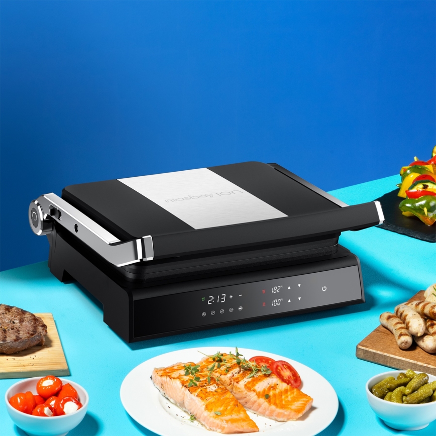 Niceboy ION Grillmaster - Grill elektryczny 2000W/230V czarny/matowy chrom