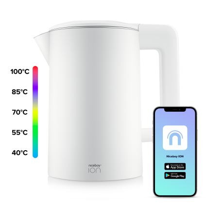 Niceboy ION SmartKettle - Inteligentny czajnik z termoregulacją 1,7 l 2200W/230V Wi-Fi biały