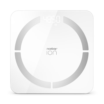 Niceboy ION SmartScale - Inteligentna cyfrowa waga personalna 3xAAA biały