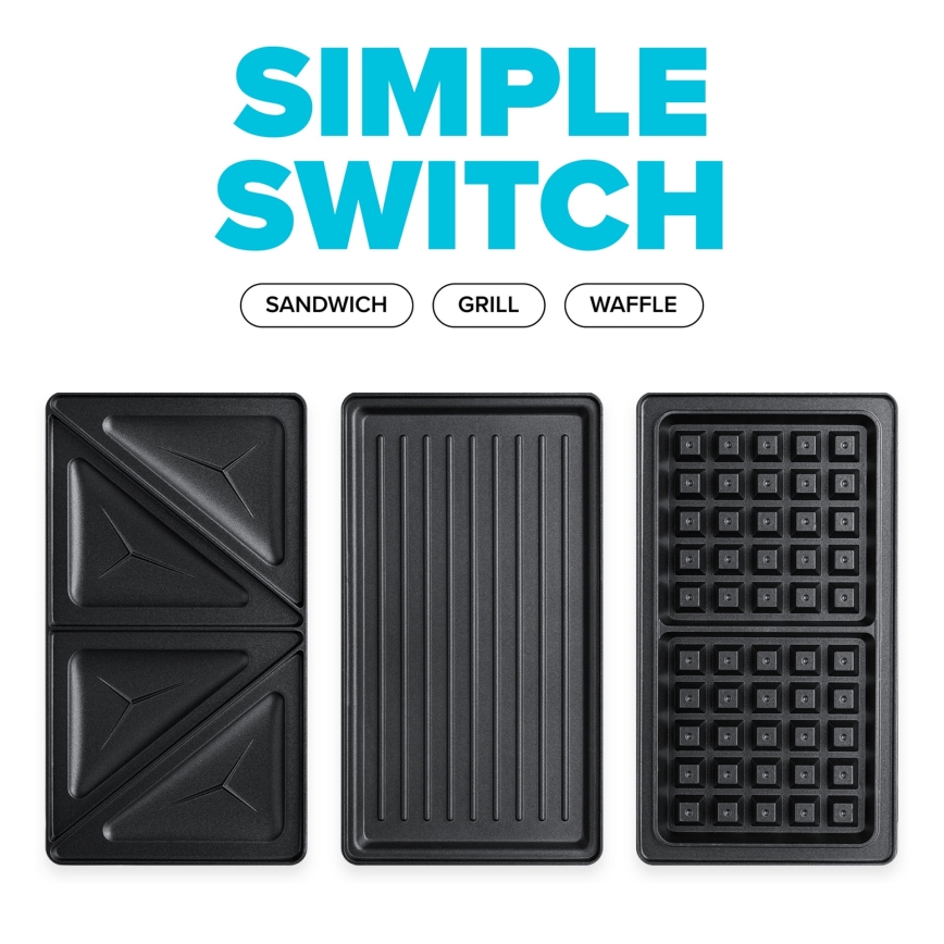 Niceboy ION Snacker S3 - Opiekacz 3w1 750W/230V stal nierdzewna/czarny