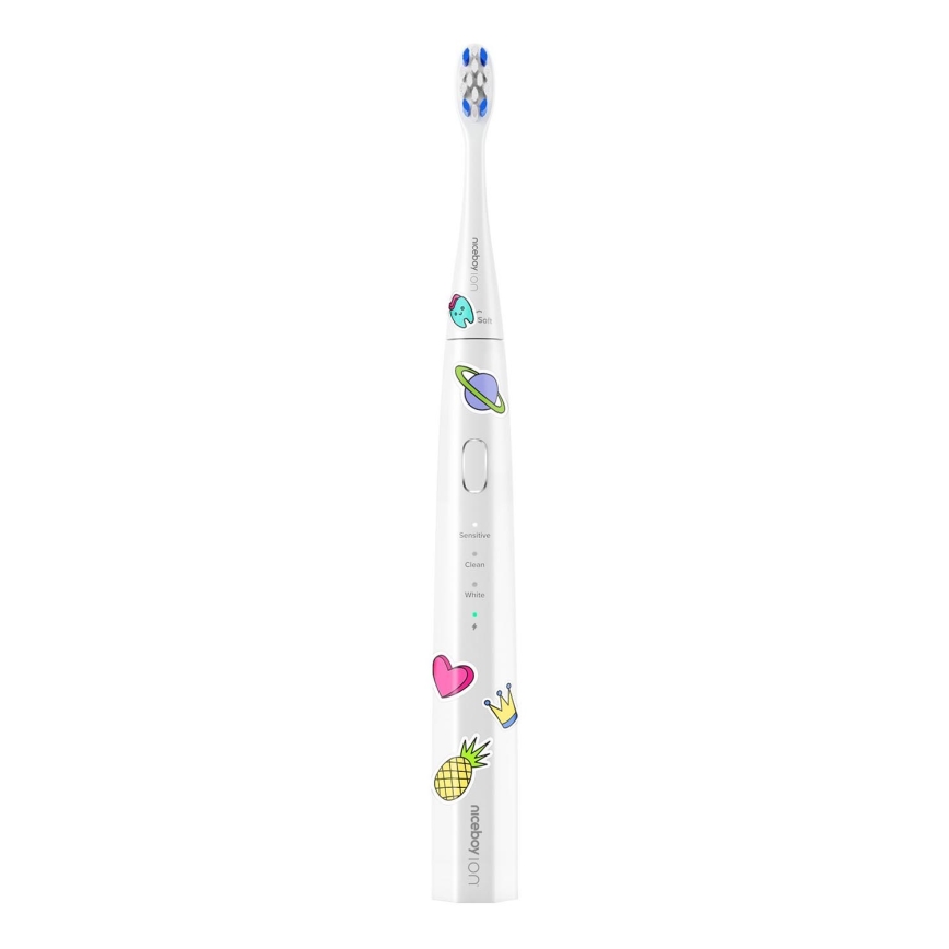 Niceboy ION Sonic Kids - Soniczna szczoteczka do zębów dla dzieci 500 mAh IPX7 biała