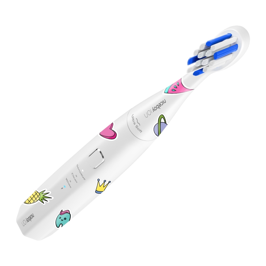 Niceboy ION Sonic Kids - Soniczna szczoteczka do zębów dla dzieci 500 mAh IPX7 biała