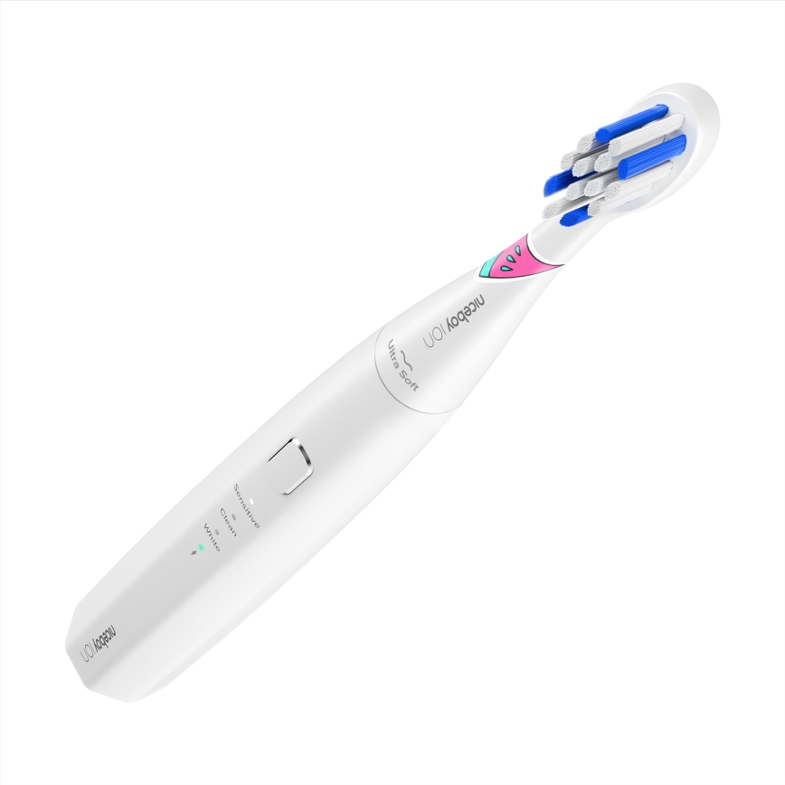 Niceboy ION Sonic Kids - Soniczna szczoteczka do zębów dla dzieci 500 mAh IPX7 biała