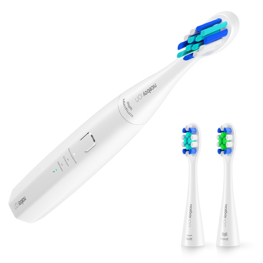Niceboy ION Sonic Lite - Soniczna szczoteczka do zębów 500 mAh IPX7 biała