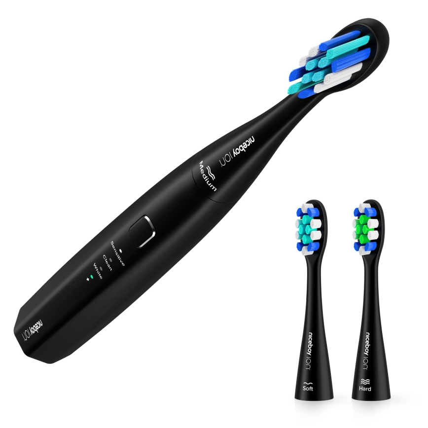 Niceboy ION Sonic Lite - Soniczna szczoteczka do zębów 500 mAh IPX7 czarna