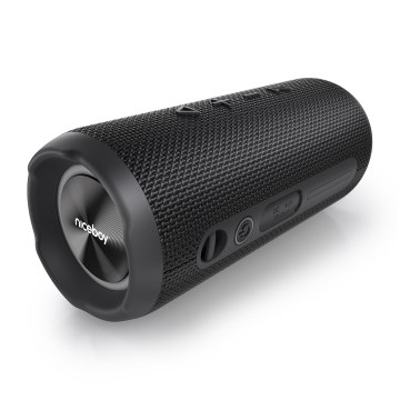 Niceboy Nexus - LED Głośnik bezprzewodowy z mikrofonem 26W/4000 mAh IPX6 czarny