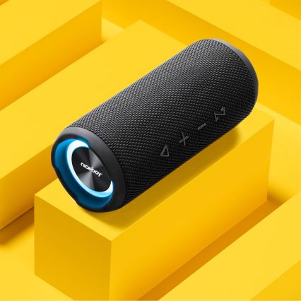 Niceboy Nexus - LED Głośnik bezprzewodowy z mikrofonem 26W/4000 mAh IPX6 czarny